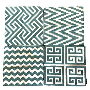 Fancy Queen Modern Embroidered Throw Pillow Covers Set of 4 17.5” x 17.5” New